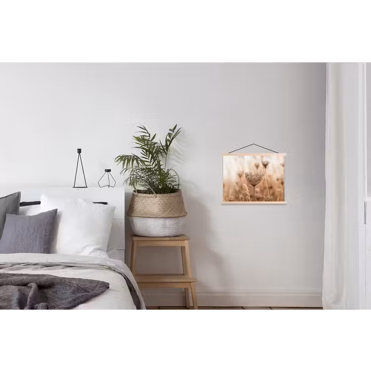 Schoolplaat - Schermbloem - Droogbloem - Winter - Beige - Minimalistisch — 2