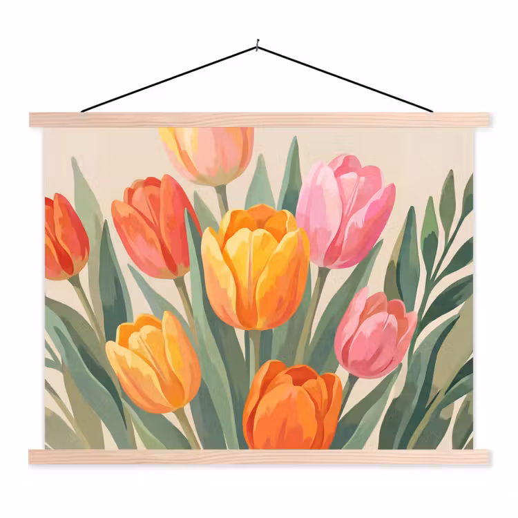 Schoolplaat - Tulpen - Abstract - Kleurrijk — 1