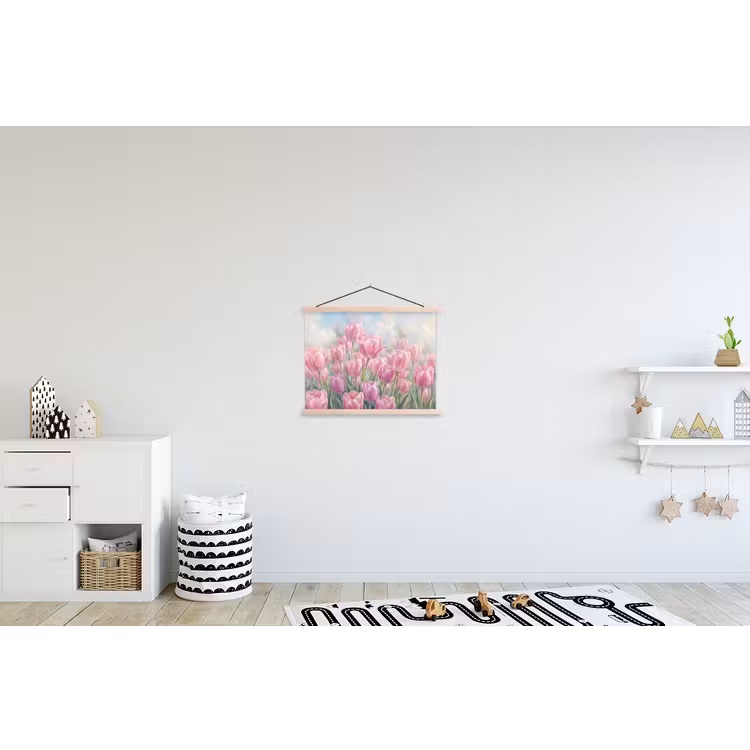 Schoolplaat - Tulpen - Veld - Lente - Roze — 3