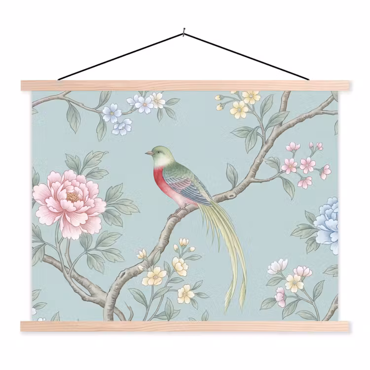 Schoolplaat - Vogel - Bloemen - Kleurrijk — 1
