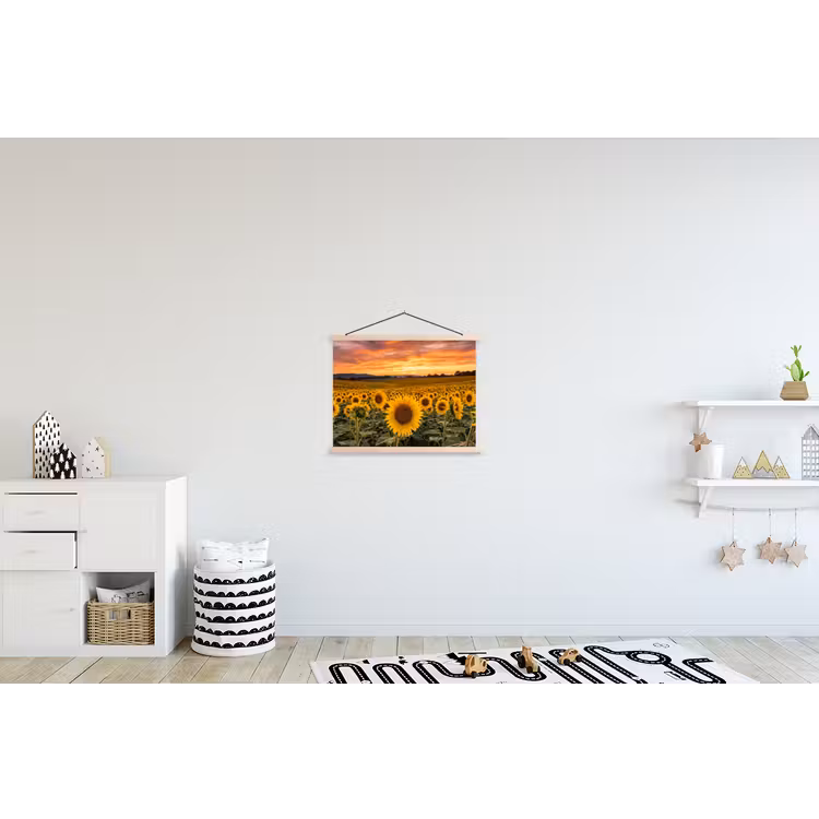 Schoolplaat - Zonnebloemen - Heuvellandschap - Geel — 3