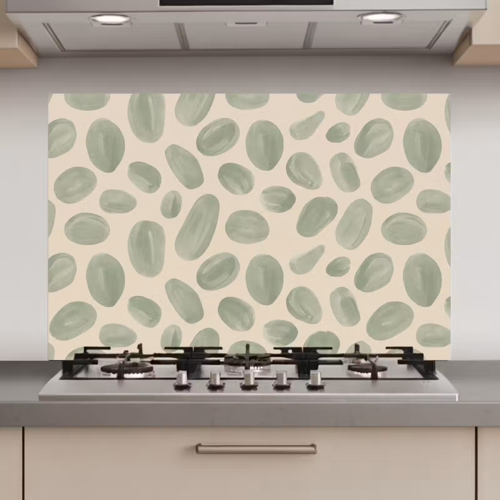 Spatscherm keuken - Abstract - Patroon - Organisch - Groen - Modern — 1