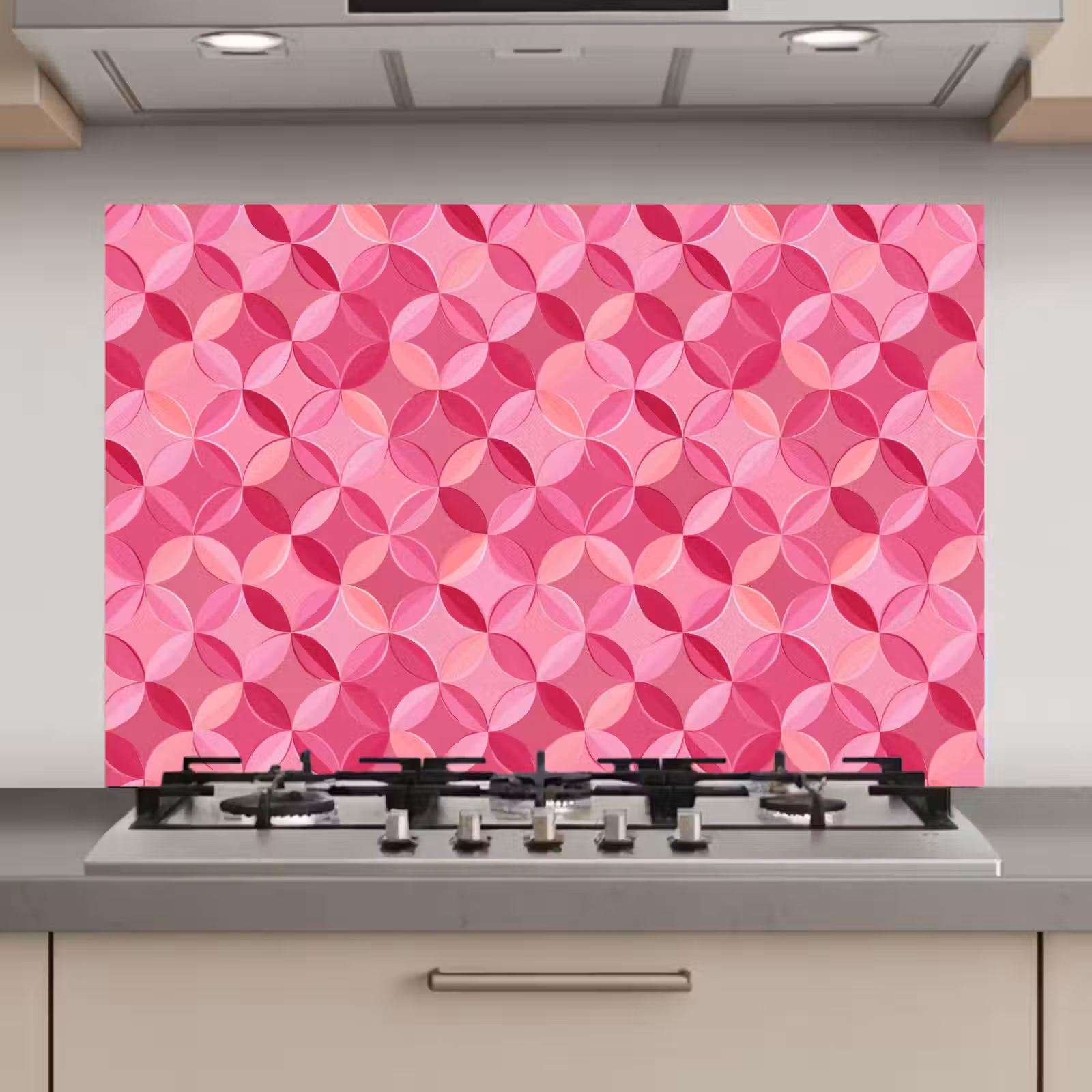 Spatscherm keuken - Geometrisch - Mozaïek - Modern - Roze — 1