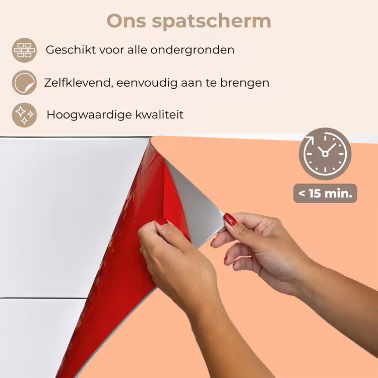 Spatscherm keuken - Abrikoos - Roze - Pastel - Effen - Kleur — 4
