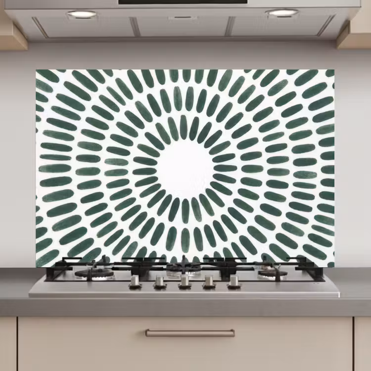 Spatscherm keuken - Abstract - Cirkel - Patroon - Modern - Groen — 1