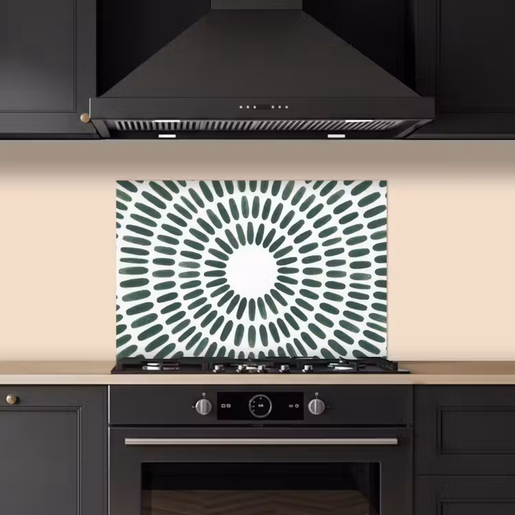 Spatscherm keuken - Abstract - Cirkel - Patroon - Modern - Groen — 2