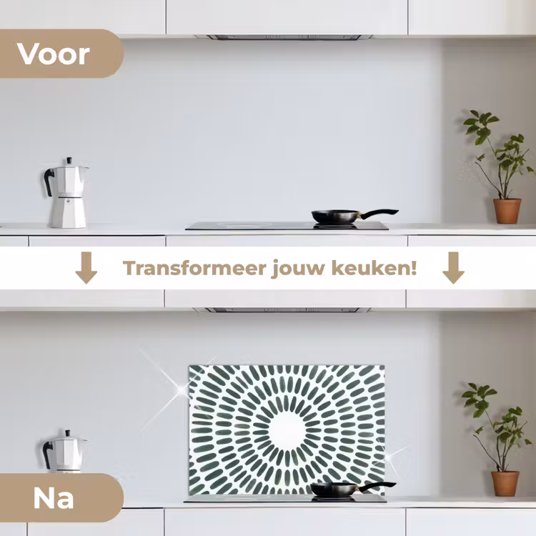 Spatscherm keuken - Abstract - Cirkel - Patroon - Modern - Groen — 3