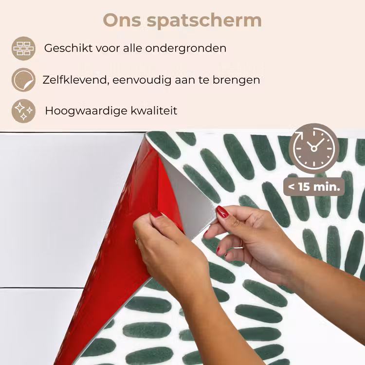Spatscherm keuken - Abstract - Cirkel - Patroon - Modern - Groen — 4