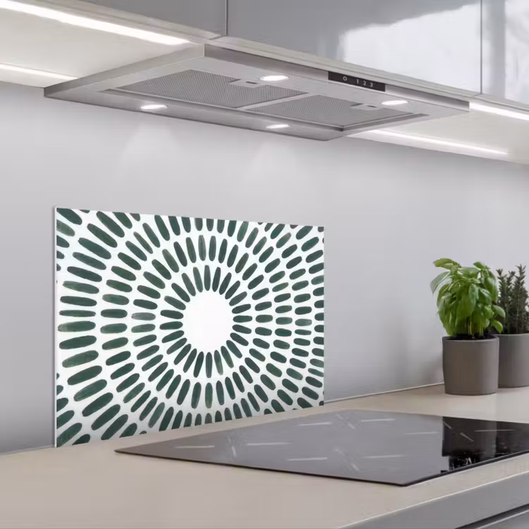 Spatscherm keuken - Abstract - Cirkel - Patroon - Modern - Groen — 5