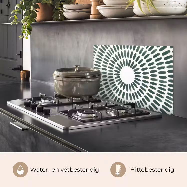 Spatscherm keuken - Abstract - Cirkel - Patroon - Modern - Groen — 7