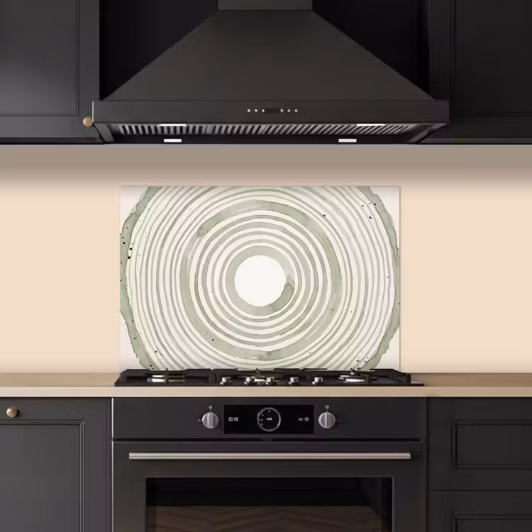 Spatscherm keuken - Abstractie - Cirkels - Waterverf - Groen - Modern — 2