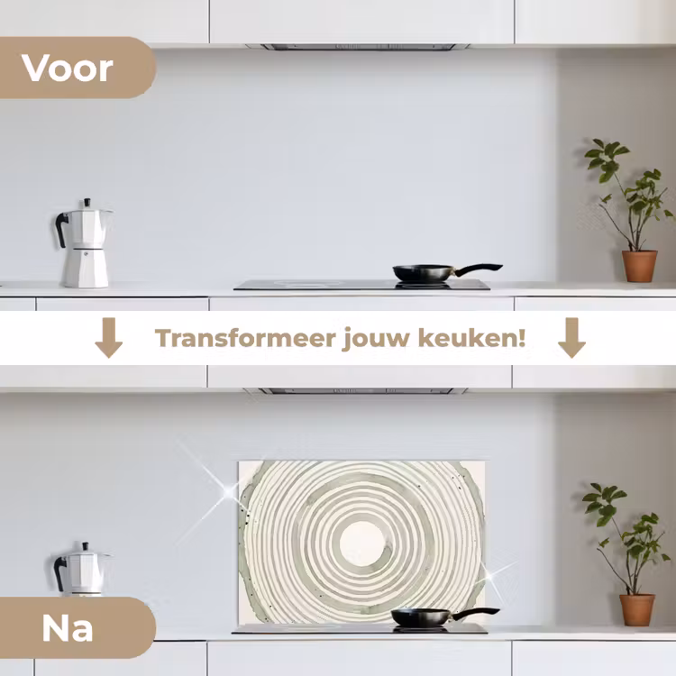 Spatscherm keuken - Abstractie - Cirkels - Waterverf - Groen - Modern — 3