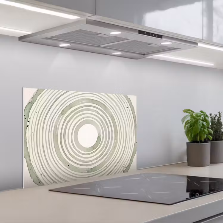 Spatscherm keuken - Abstractie - Cirkels - Waterverf - Groen - Modern — 5