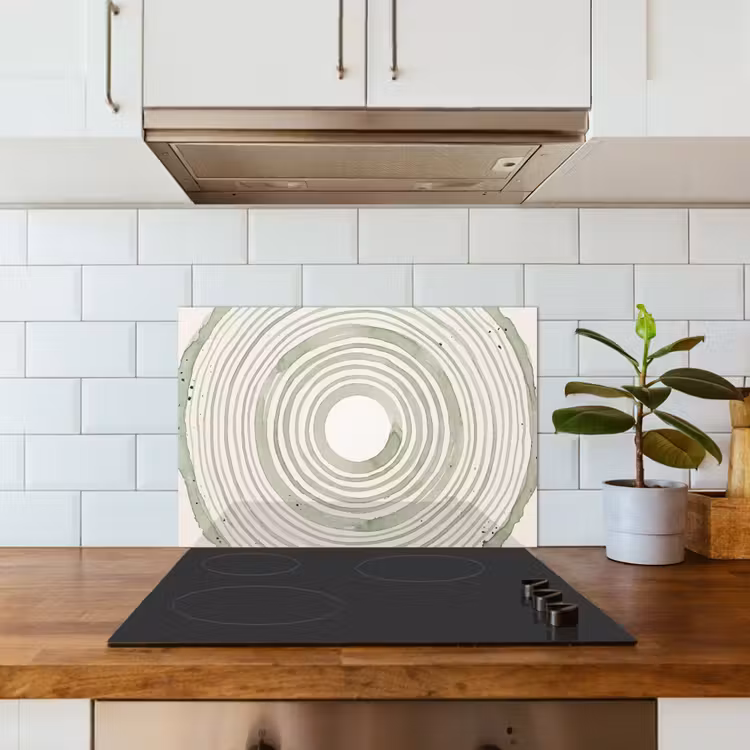 Spatscherm keuken - Abstractie - Cirkels - Waterverf - Groen - Modern — 6