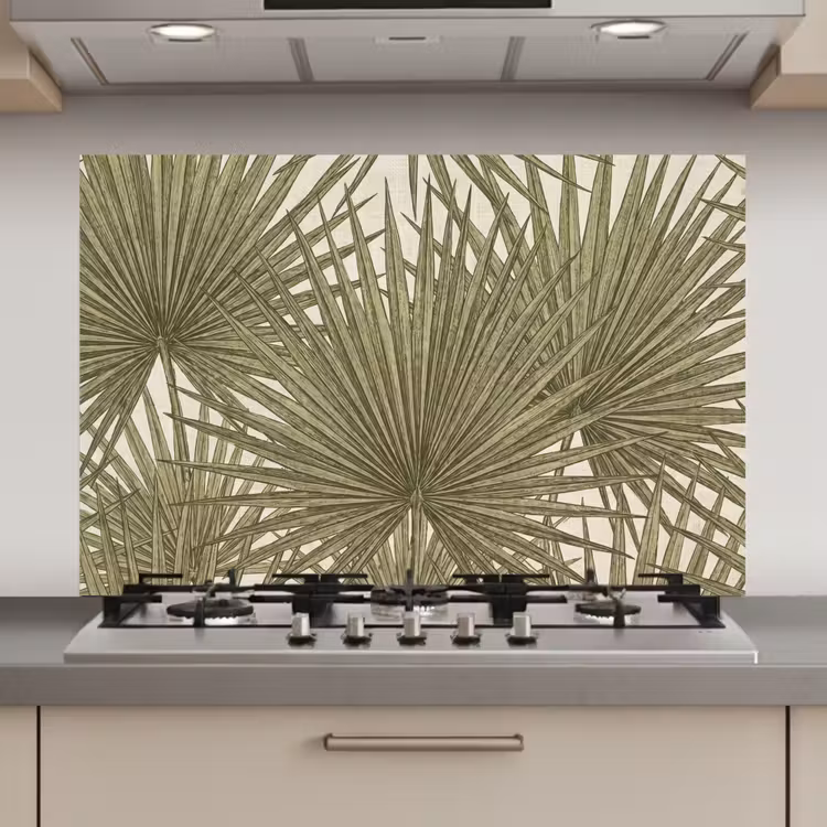 Spatscherm keuken - Blad - Tropisch - Patroon - Natuur - Groen — 1