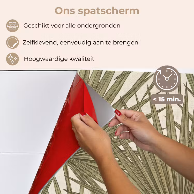 Spatscherm keuken - Blad - Tropisch - Patroon - Natuur - Groen — 4