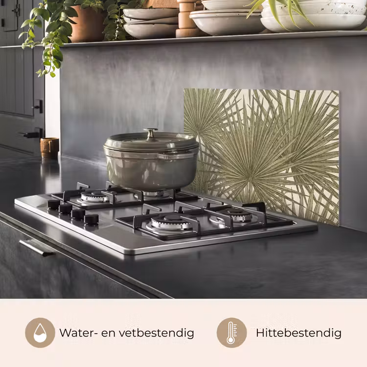 Spatscherm keuken - Blad - Tropisch - Patroon - Natuur - Groen — 7