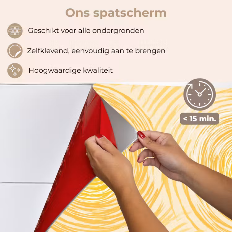 Spatscherm keuken - Cirkels - Abstract - Artistiek - Geel — 4