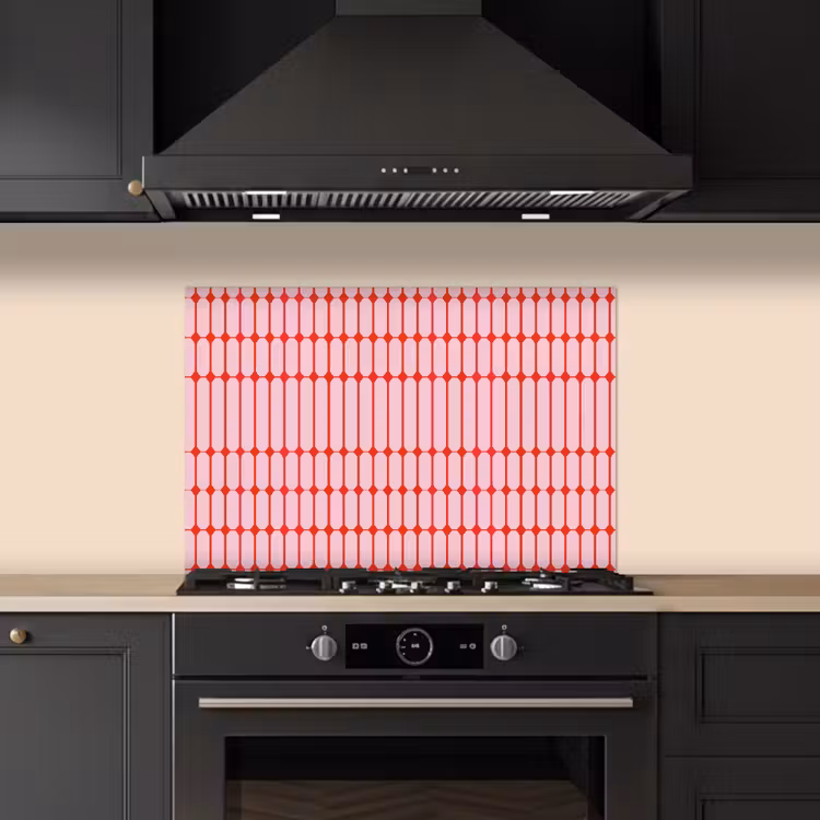 Spatscherm keuken - Geometrisch - Minimalistisch - Rood - Roze — 2