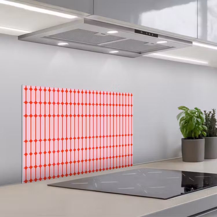 Spatscherm keuken - Geometrisch - Minimalistisch - Rood - Roze — 5