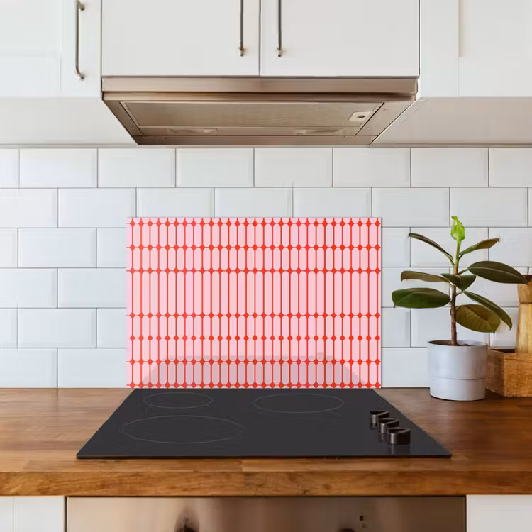 Spatscherm keuken - Geometrisch - Minimalistisch - Rood - Roze — 6