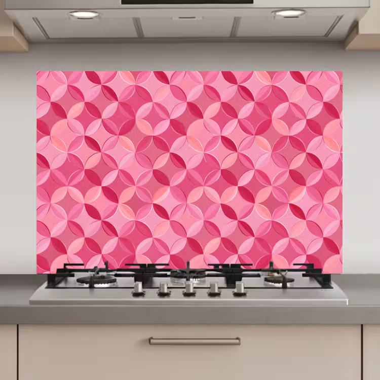 Spatscherm keuken - Geometrisch - Mozaïek - Modern - Roze — 1
