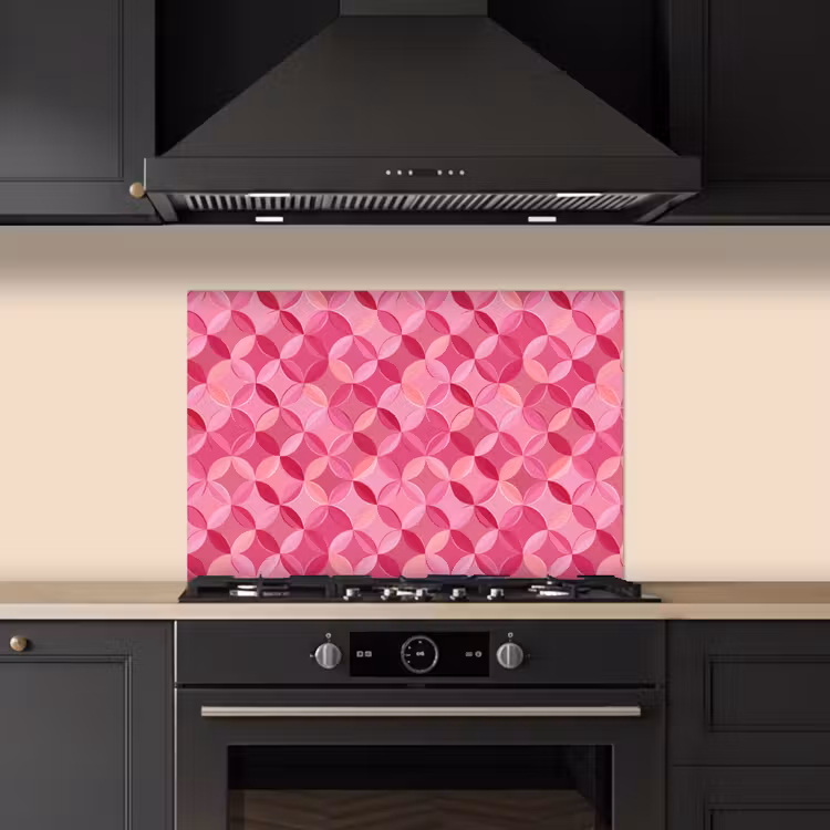 Spatscherm keuken - Geometrisch - Mozaïek - Modern - Roze — 2