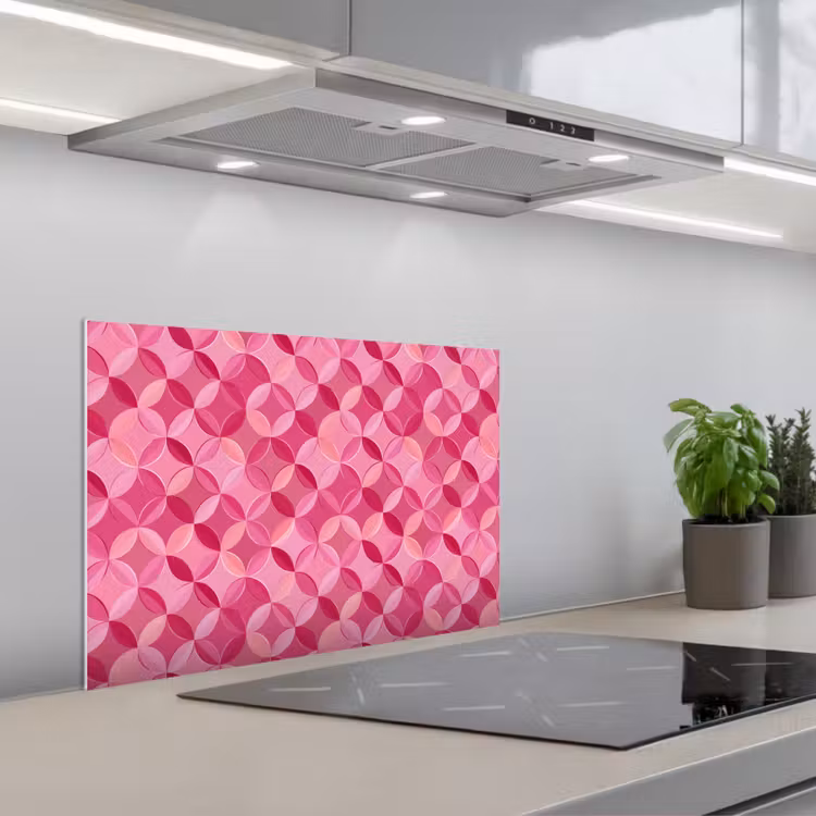 Spatscherm keuken - Geometrisch - Mozaïek - Modern - Roze — 5