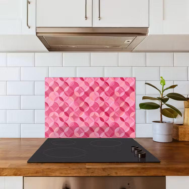 Spatscherm keuken - Geometrisch - Mozaïek - Modern - Roze — 6