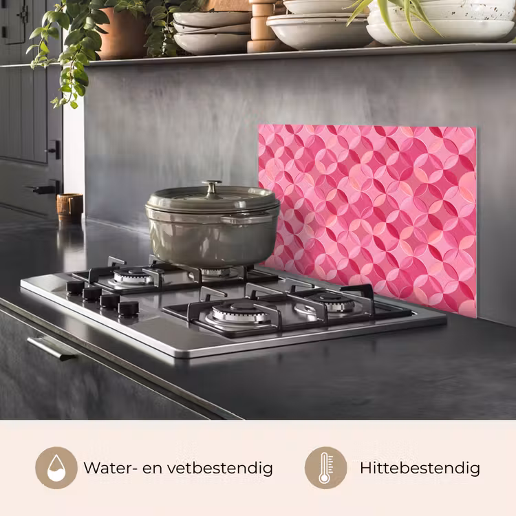 Spatscherm keuken - Geometrisch - Mozaïek - Modern - Roze — 7