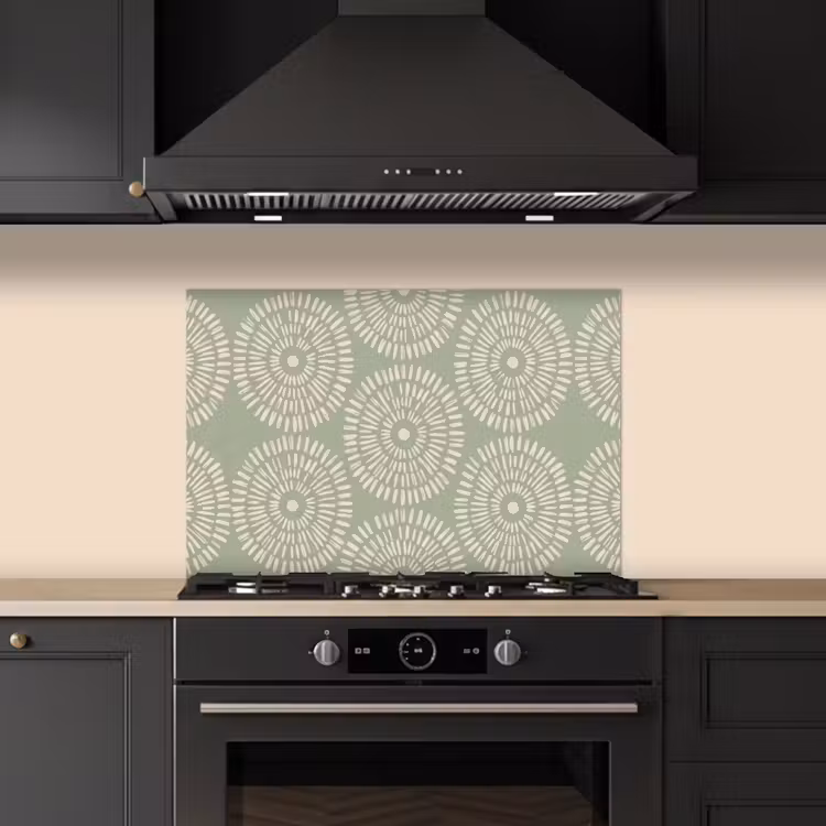 Spatscherm keuken - Patroon - Cirkels - Abstract - Modern - Groen — 2