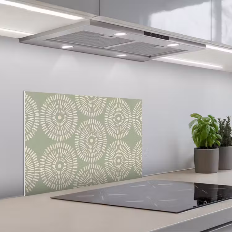 Spatscherm keuken - Patroon - Cirkels - Abstract - Modern - Groen — 5