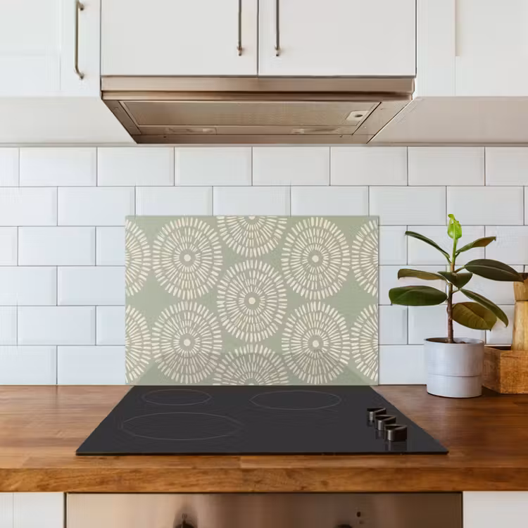 Spatscherm keuken - Patroon - Cirkels - Abstract - Modern - Groen — 6
