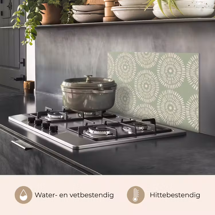 Spatscherm keuken - Patroon - Cirkels - Abstract - Modern - Groen — 7