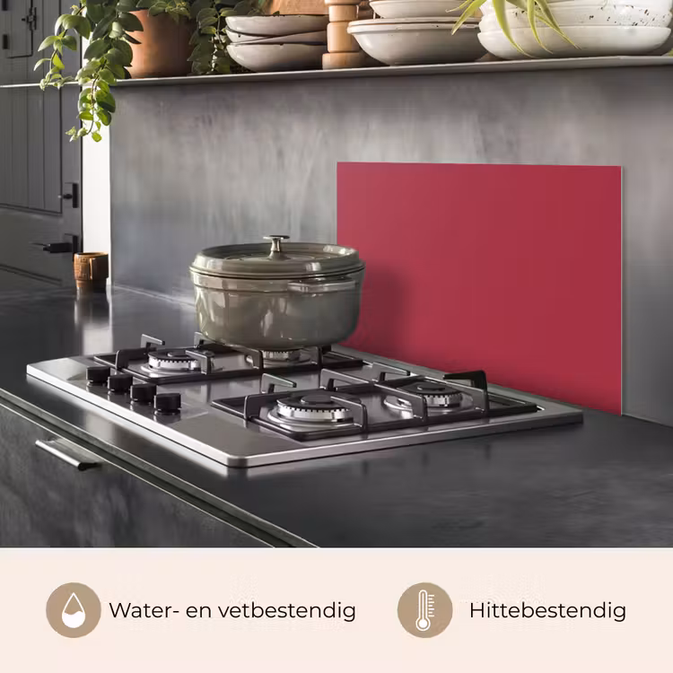 Spatscherm keuken - Rood - Effen kleur — 7