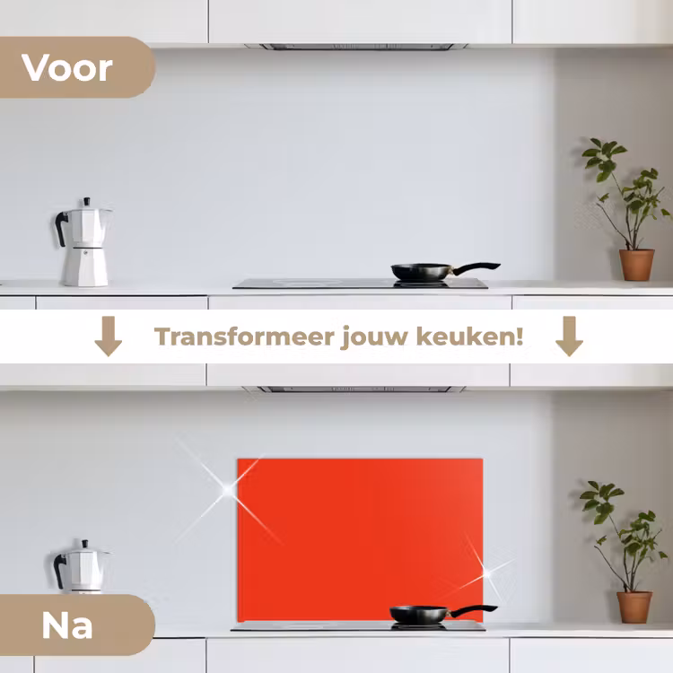 Spatscherm keuken - Rood - Kleur - Effen — 3