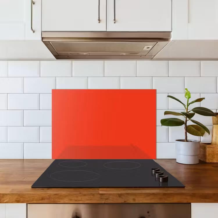Spatscherm keuken - Rood - Kleur - Effen — 6