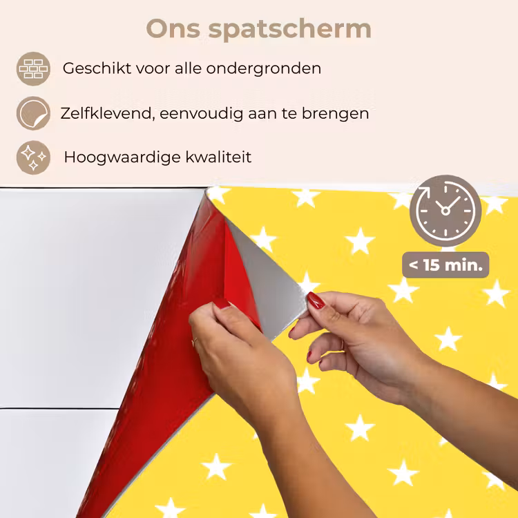 Spatscherm keuken - Sterren - Patroon - Minimalistisch - Geel — 4