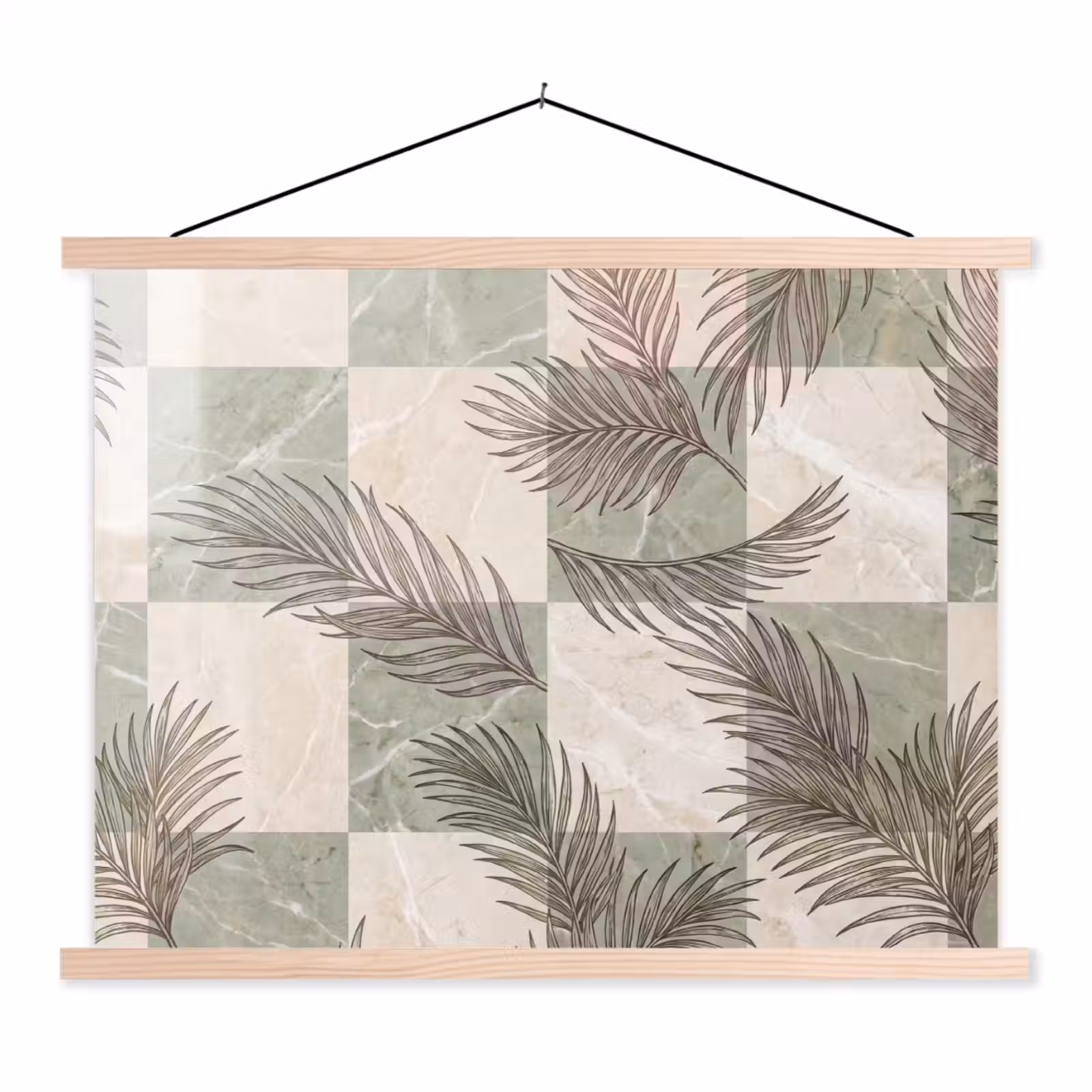 Schoolplaat - Planten - Bladeren - Marmer - Modern - Groen — 1