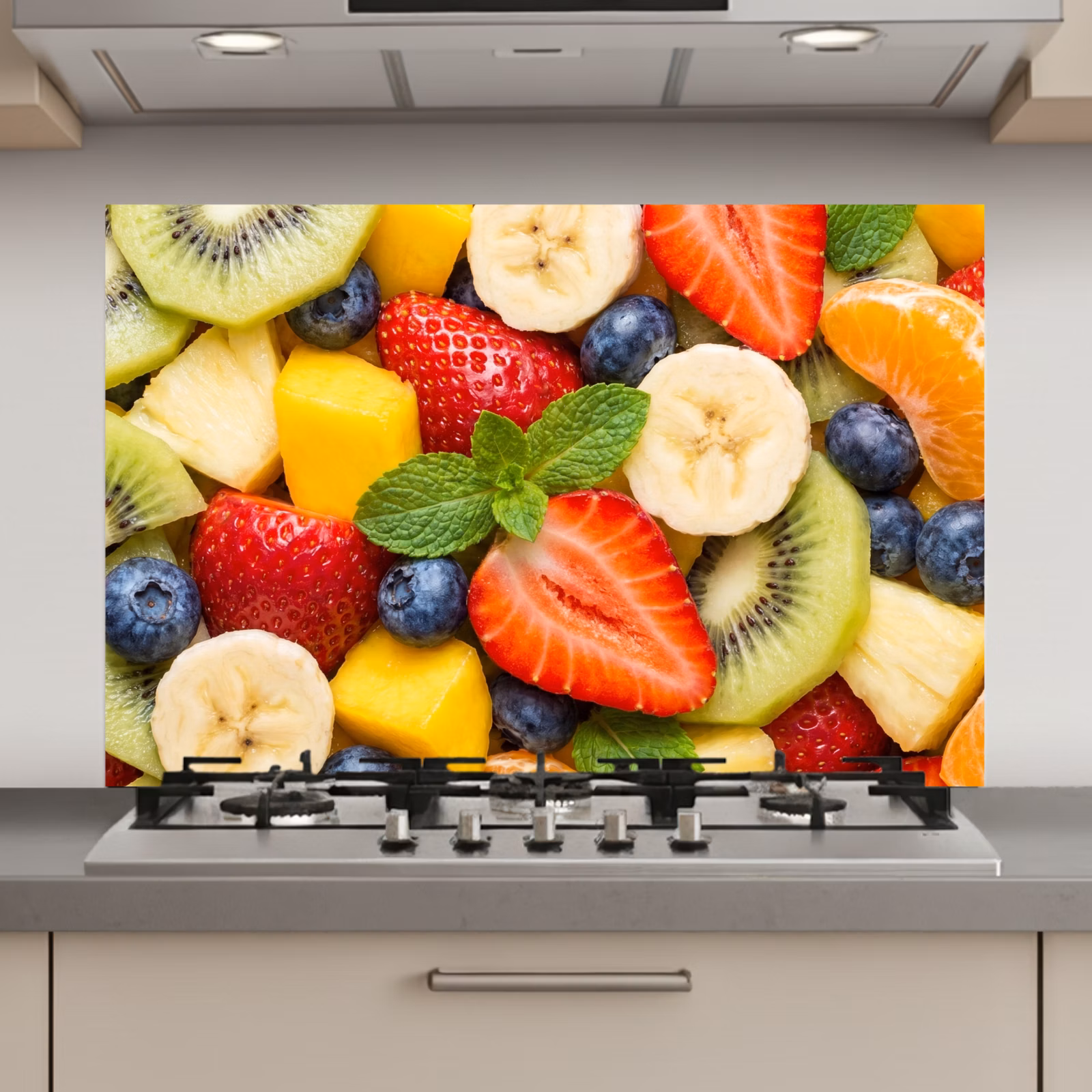 Spatscherm keuken - Fruit - Plakjes - Eten - Kleurrijk — 1