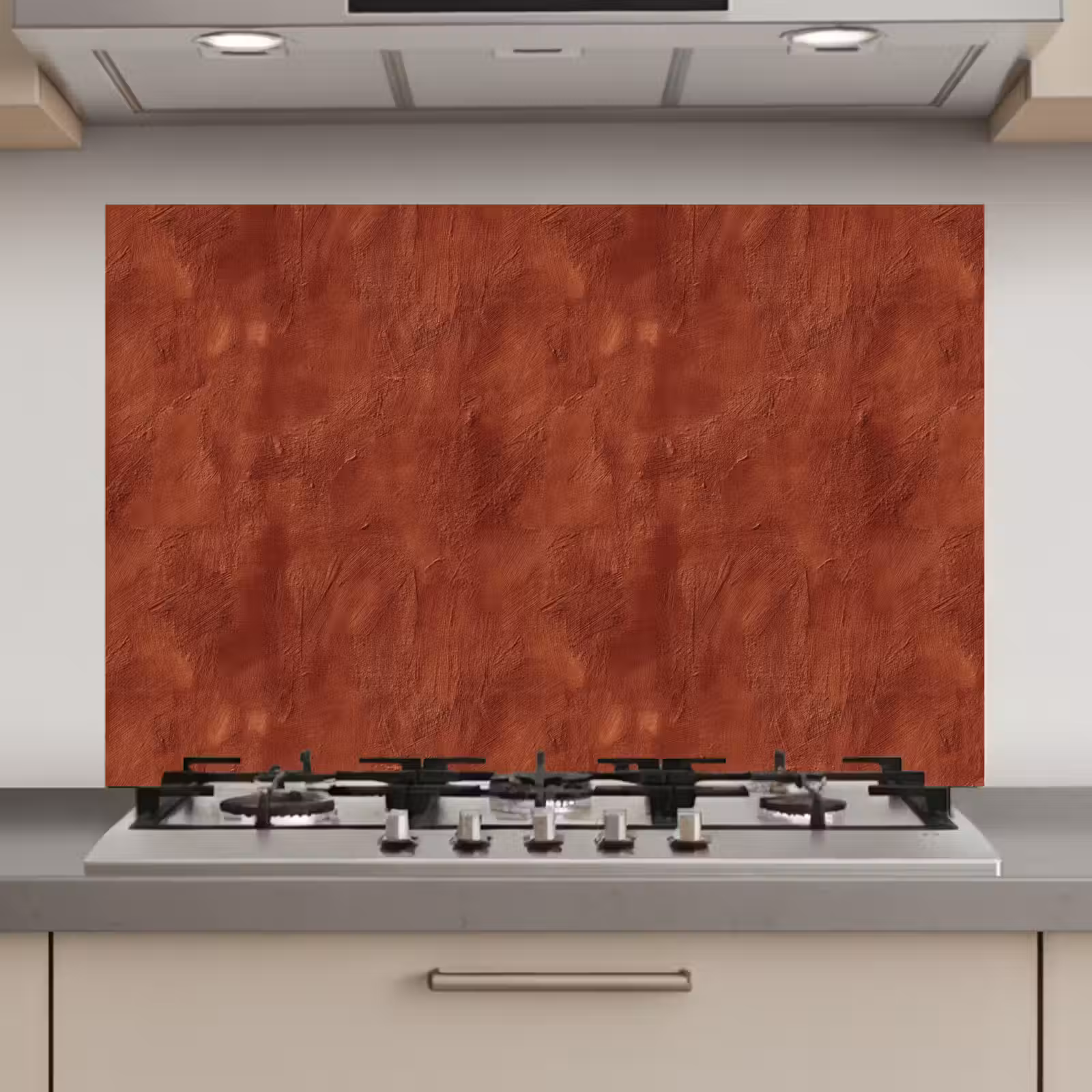 Spatscherm keuken - Stucwerk - Textuur - Terracotta — 1