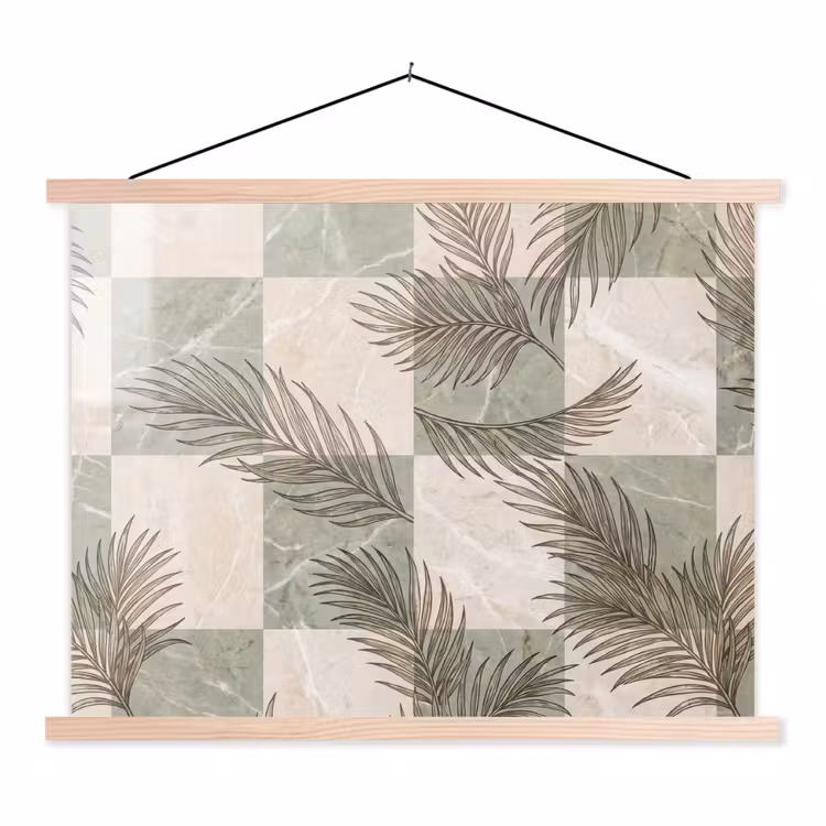 Schoolplaat - Planten - Bladeren - Marmer - Modern - Groen — 1