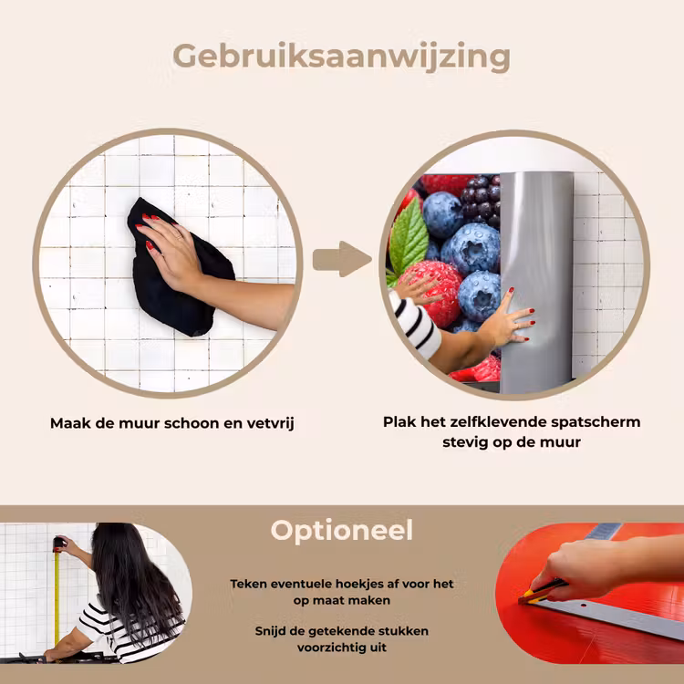 Spatscherm keuken - Bessen - Vers - Waterdruppels - Kleurrijk - Eten — 8