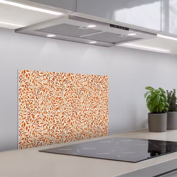 Spatscherm keuken - Bladeren - Botanisch - Terracotta — 5
