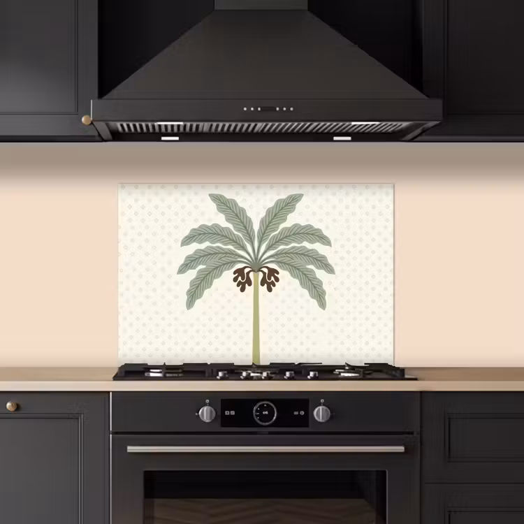 Spatscherm keuken - Boom - Bladeren - Groen - Decoratief - Beige — 2