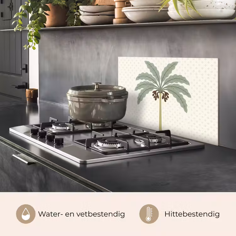 Spatscherm keuken - Boom - Bladeren - Groen - Decoratief - Beige — 7