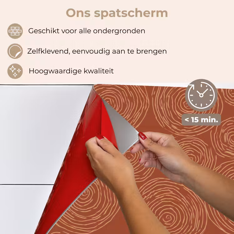 Spatscherm keuken - Cirkels - Abstract - Artistiek - Terracotta — 4