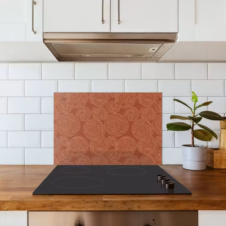 Spatscherm keuken - Cirkels - Abstract - Artistiek - Terracotta — 6