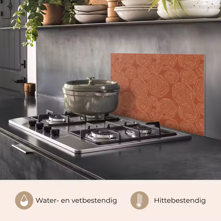Spatscherm keuken - Cirkels - Abstract - Artistiek - Terracotta — 7