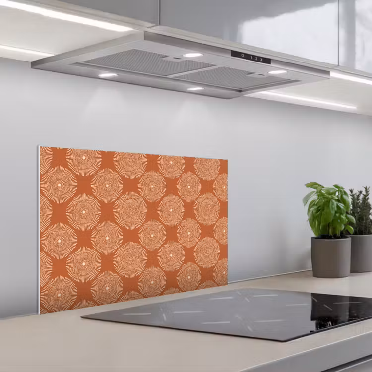Spatscherm keuken - Cirkels - Grafisch - Patroon - Terracotta — 5